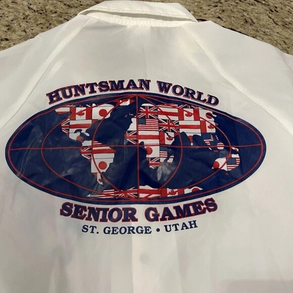 Auburn Sportswear Huntsman World Senior Games Jacket XL White USA Made Nylon - Picture 5 of 9